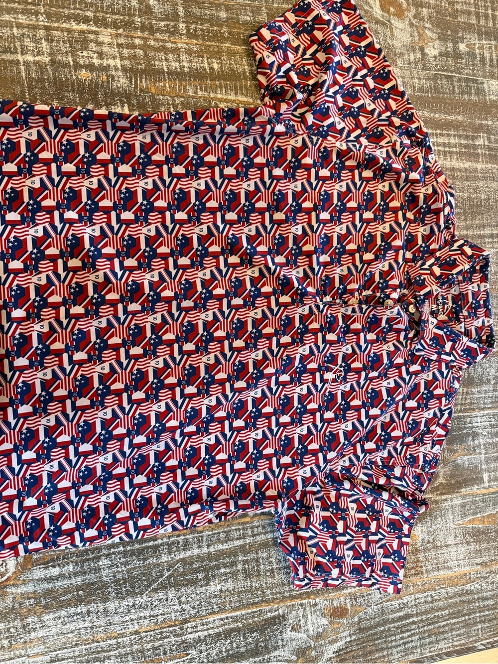 Men’s Rhoback Shirt in Red, White & Blue – Patriotic Print